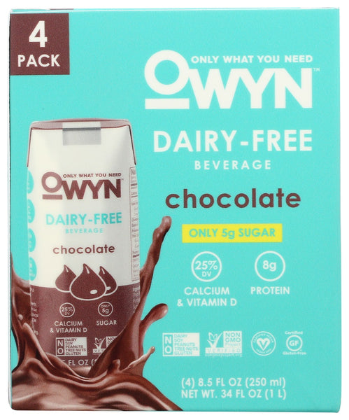 OWYN: Dairy-Free Chocolate Beverage 4 Pack, 34 oz