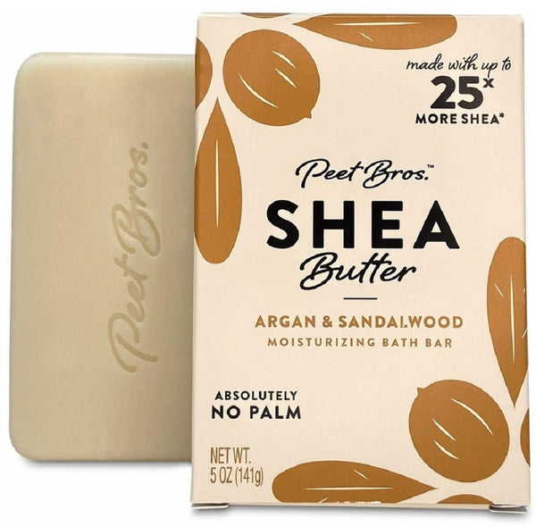 PEET BROS: Shea Butter Argan & Sandalwood Bar Soap, 5 oz