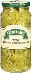GIULIANO: Golden Sliced Greek Peperoncini, 16 oz