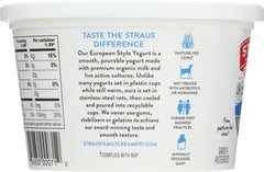 STRAUS: Organic Nonfat Plain European Style Yogurt, 16 oz