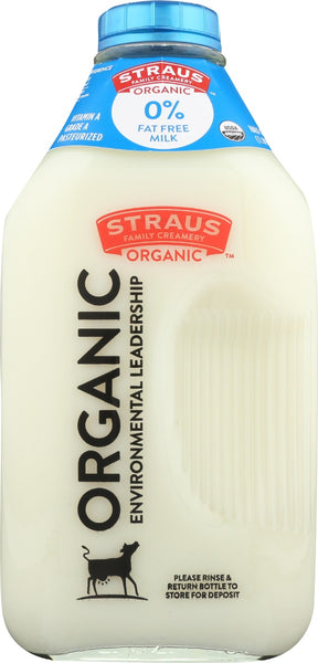 STRAUS: Organic Fat Free Milk, 64 oz