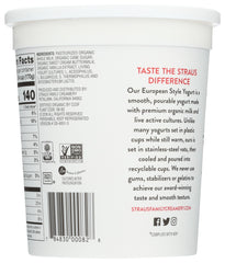 STRAUS: Organic Whole Vanilla European Style Yogurt, 32 oz