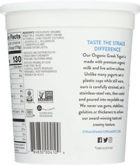 STRAUS: Organic Nonfat Greek Plain Yogurt, 32 oz