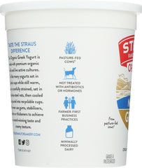 STRAUS: Organic Nonfat Greek Plain Yogurt, 32 oz