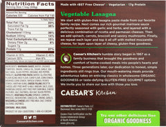 CAESARS KITCHEN: Vegetable Lasagna with Herb Marinara Sauce, 11.5 oz