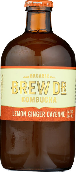 BREW DR KOMBUCHA: Kombucha Lemon Ginger Cayenne, 14 fl oz