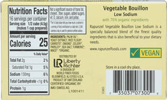 RAPUNZEL: Vegetable Bouillon Low Sodium 8 Cubes, 2.4 oz