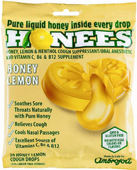AMBROSOLI: Honees Cough Drops Lemon Bag, 20 pc