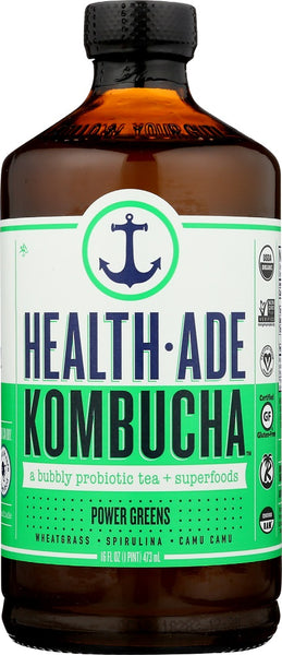 HEALTH ADE: Power Greens Kombucha, 16 oz