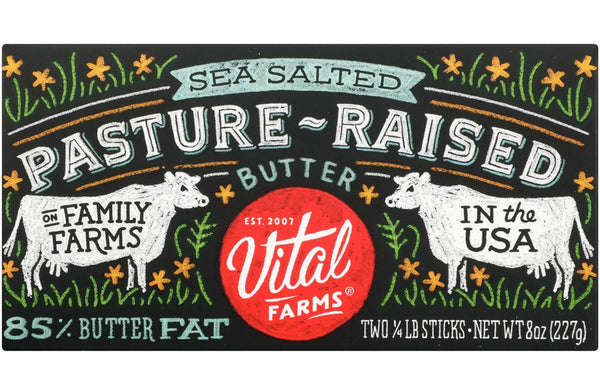 VITAL FARMS: Pasture-Raised Sea Salted Butter, 8 oz