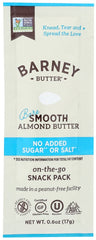 BARNEY BUTTER: Bare Smooth Almond Butter Snack Pack, 0.6 oz