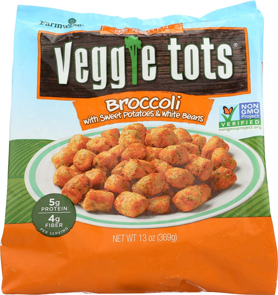 VEGGIE FRIES: Veggie Tots Broccoli with Sweet Potato and White Beans, 13 oz