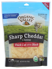 ORGANIC VALLEY: Sharp Cheddar Cheese Thick Cut Off the Block, 6 oz