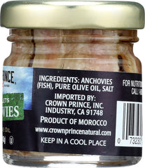 CROWN PRINCE: Natural Flat Fillets Anchovies in Pure Olive Oil, 1.5 oz