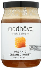 MADHAVA: Organic Very Raw Honey, 22 oz