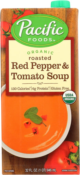PACIFIC FOODS: Organic Roasted Red Pepper and Tomato Soup, 32 oz