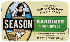 SEASON: Sardines in 100% Olive Oil, 4.375 oz