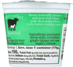 OLD CHATHAM CREAMERY: Ginger Sheep Yogurt, 6 oz