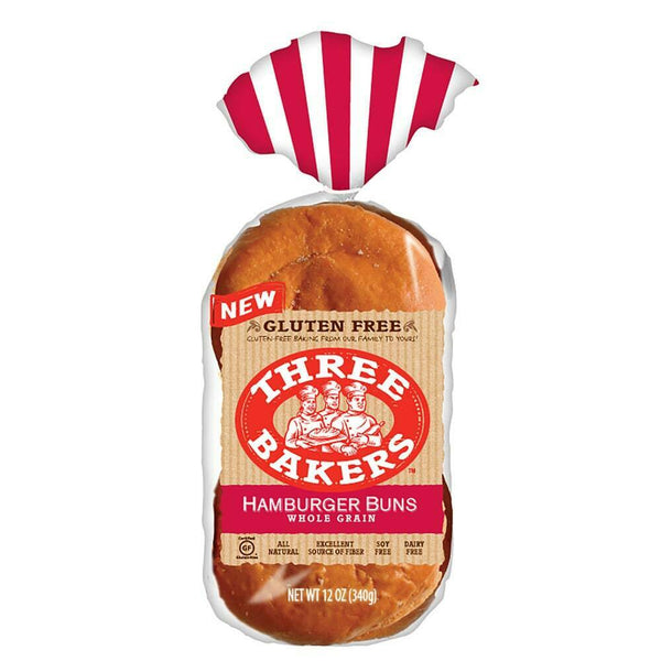 THREE BAKERS: Whole Grain Hamburger Buns, 12 oz