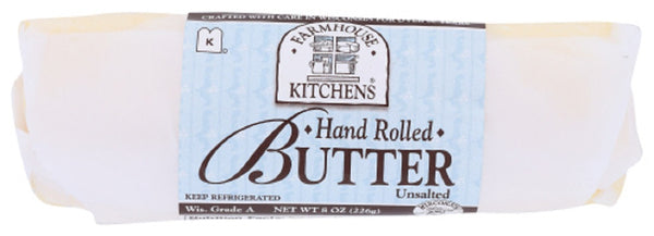 FARMHOUSE KITCHENS: Hand Rolled Unsalted Butter, 8 oz