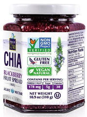 WORLD OF CHIA: Chia Blackberry Fruit Spread with Agave Nectar, 10.90 oz