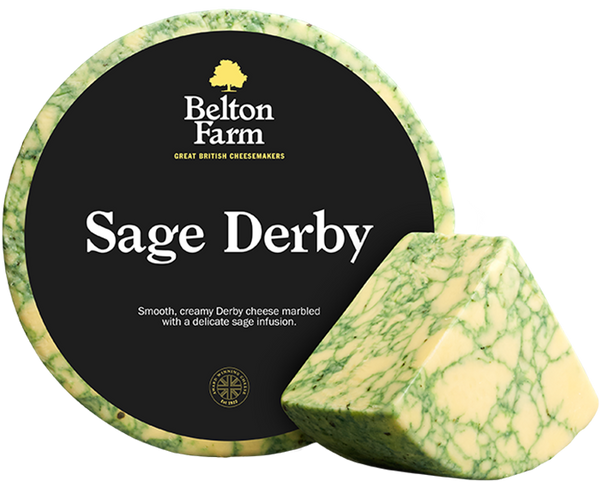 BELTON FARM: Sage Derby Cheese, 8.80 lb