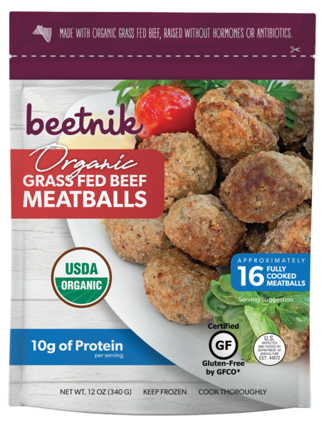 BEETNIK FOODS: Grass Fed Beef Meatballs, 12 oz