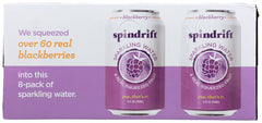 SPINDRIFT: Blackberry Sparkling Water 8 Pack, 96 fo