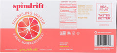 SPINDRIFT: Grapefruit Sparkling Water 8 Pack, 96 fo