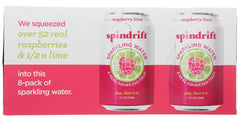 SPINDRIFT: Raspberry Lime Sparkling Water 8 Pack, 96 fo