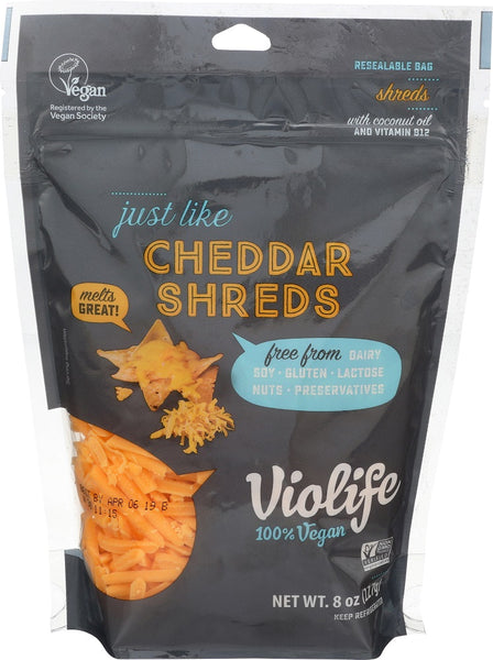 VIOLIFE: Just Like Cheddar Shreds Cheese, 8 oz