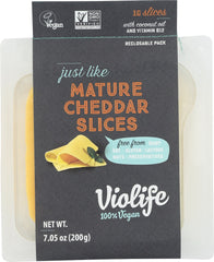 VIOLIFE: Just Like Mature Cheddar Slices Cheese, 7.05 oz