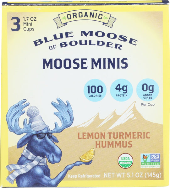 BLUE MOOSE OF BOULDER: Moose Minis Lemon Turmeric Hummus, 5.10 oz