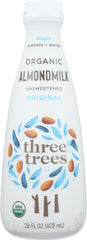 THREE TREES: Unsweetened Original Almond Milk, 28 oz