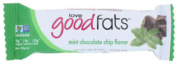 LOVE GOOD FATS: Mint Chocolate Chip Bar, 1.38 oz