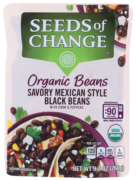 SEEDS OF CHANGE: Organic Beans Savory Mexican Style Black Beans, 9.20 oz