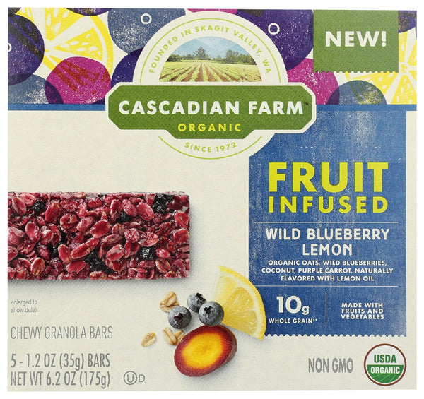 CASCADIAN FARM ORGANIC: Fruit Infused Wild Blueberry Lemon, 6.20 oz