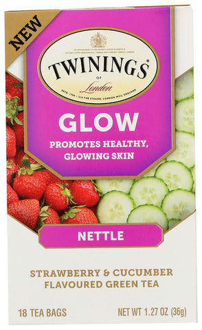 TWININGS: Strawberry and Cucumber Nettle Glow Tea, 18 bg