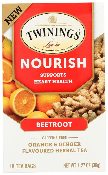 TWININGS: Orange and Ginger Beetroot Nourish Tea, 18 bg