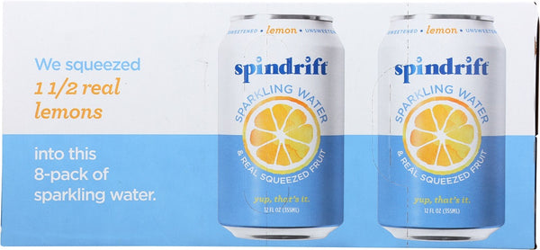 SPINDRIFT: Lemon Sparkling Water 8 Pack, 96 fo