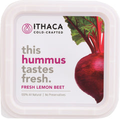 ITHACA COLD CRAFTED: Fresh Lemon Beet Hummus, 10 oz