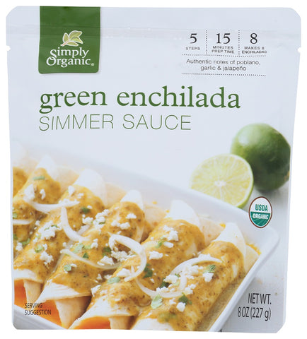 SIMPLY ORGANIC: Organic Green Enchilada Simmer Sauce, 8 oz