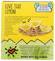 BOBO'S: Lemon Poppyseed 4 Pack Oat Bars, 12 oz