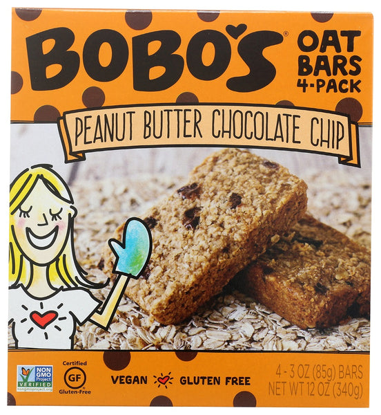 BOBO'S: Peanut Butter Chocolate Chip 4 Pack Oat Bars, 12 oz