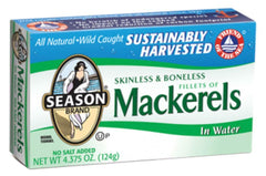 SEASON: Fillets of Mackerels in Water, 4.375 oz