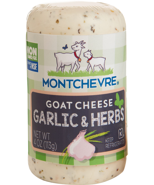 MONTCHEVRE: Goat Cheese Mini Log Garlic and Herb, 4 oz
