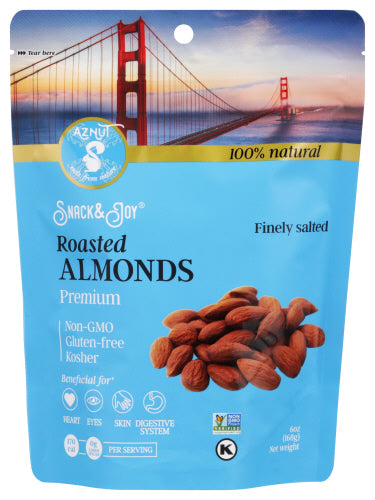 AZNUT: Almonds Roasted, 6 oz