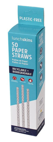 LUNCHSKINS: Straws Plastic Free, 1 bx