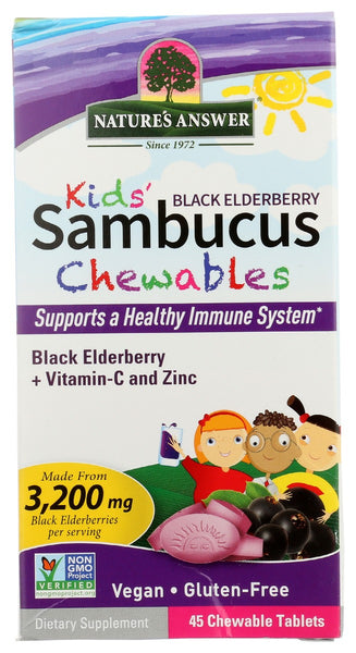 NATURES ANSWER: Sambucus Eldbry Kids Chew, 45 tb