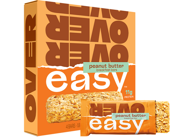 OVER EASY: Bar Brkfst Pnut Bttr 4Pc, 7.2 oz